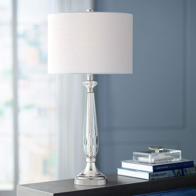 Image 1 Marlowe Chrome and Crystal Table Lamp