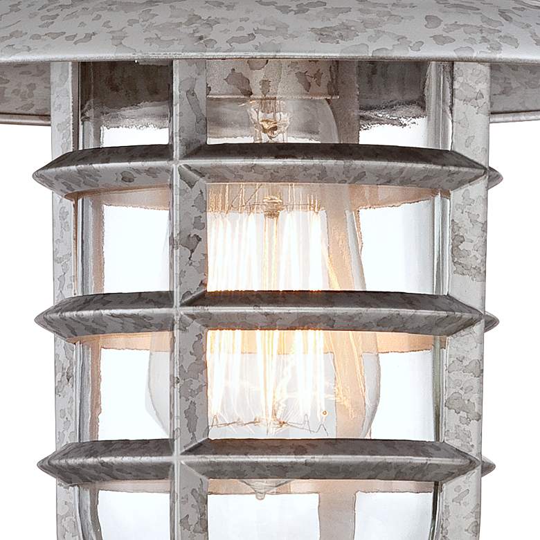 Image 4 Marlowe Galvanized Hooded Cage Outdoor Wall Lights Set of 2 more views