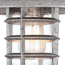 Image4 of Marlowe Galvanized Hooded Cage Outdoor Wall Lights Set of 2 more views
