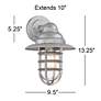 Marlowe Galvanized Hooded Cage Outdoor Wall Lights Set of 2 in scene