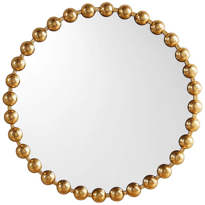 Image 2 Marlowe Gold Foiled 27" Round Wall Mirror