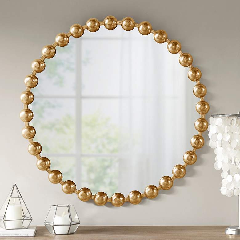 Image 1 Marlowe Gold Foiled 38 3/4" x 39" Wall Mirror