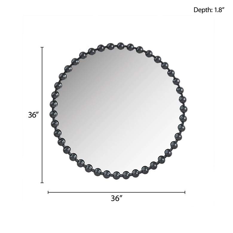 Image 5 Marlowe Matte Black 36" Round Wall Mirror more views