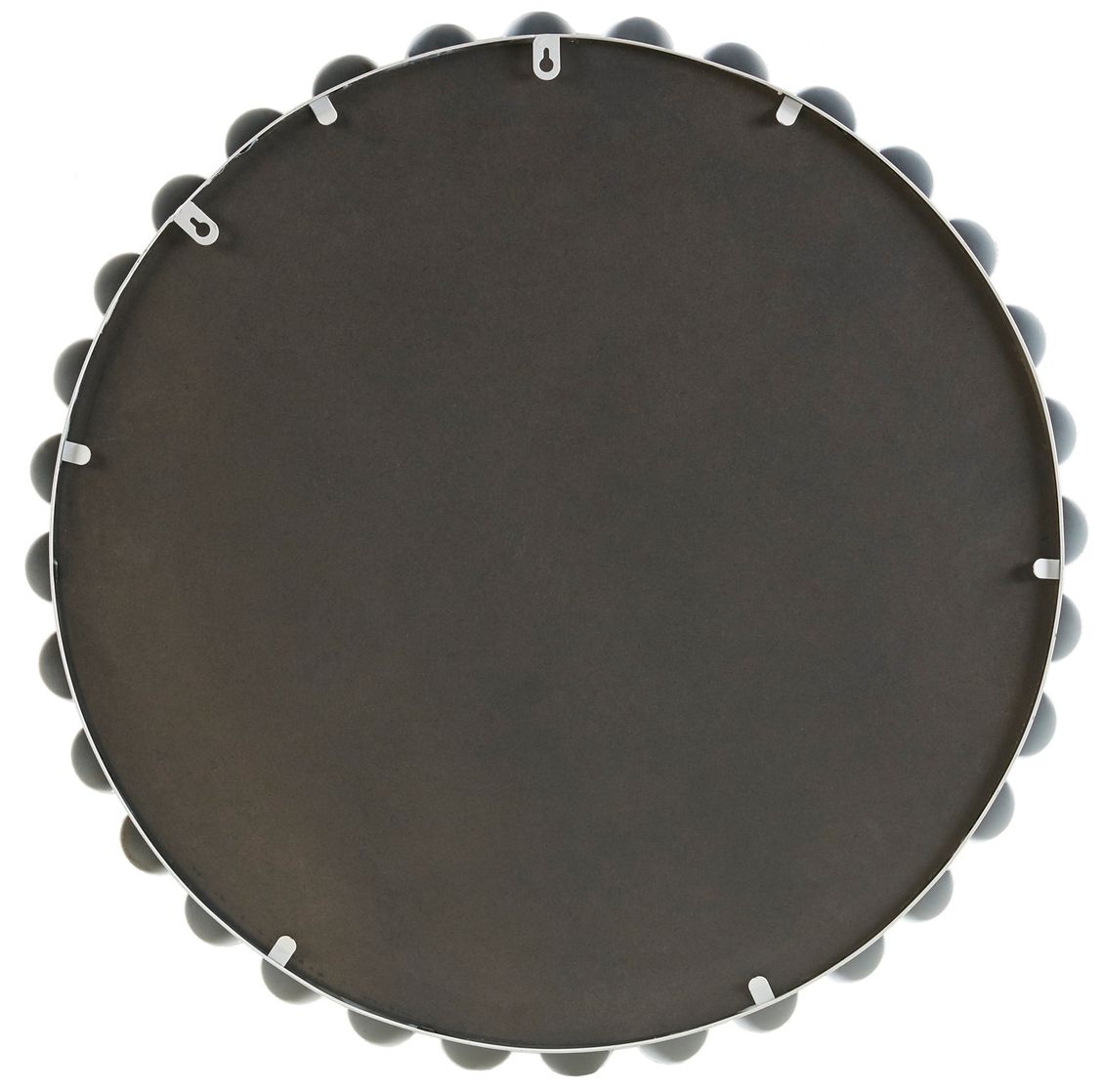 Image 6 Marlowe Matte White 27" Beaded Round Wall Mirror more views