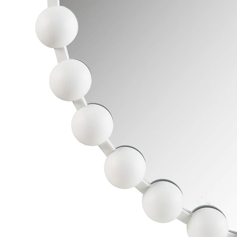 Image 3 Marlowe Matte White 36" Beaded Round Wall Mirror more views