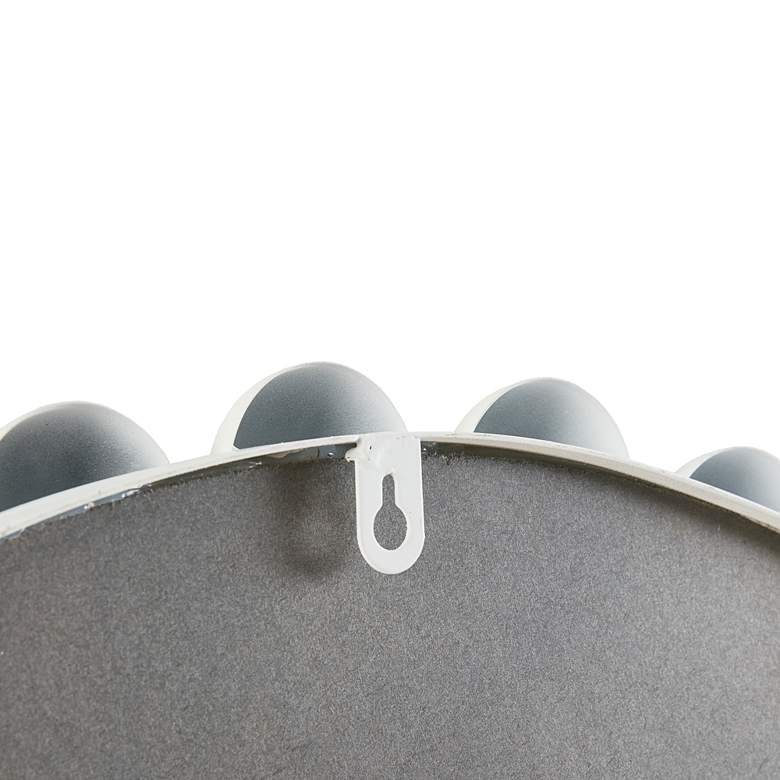 Image 4 Marlowe Matte White 36" Beaded Round Wall Mirror more views