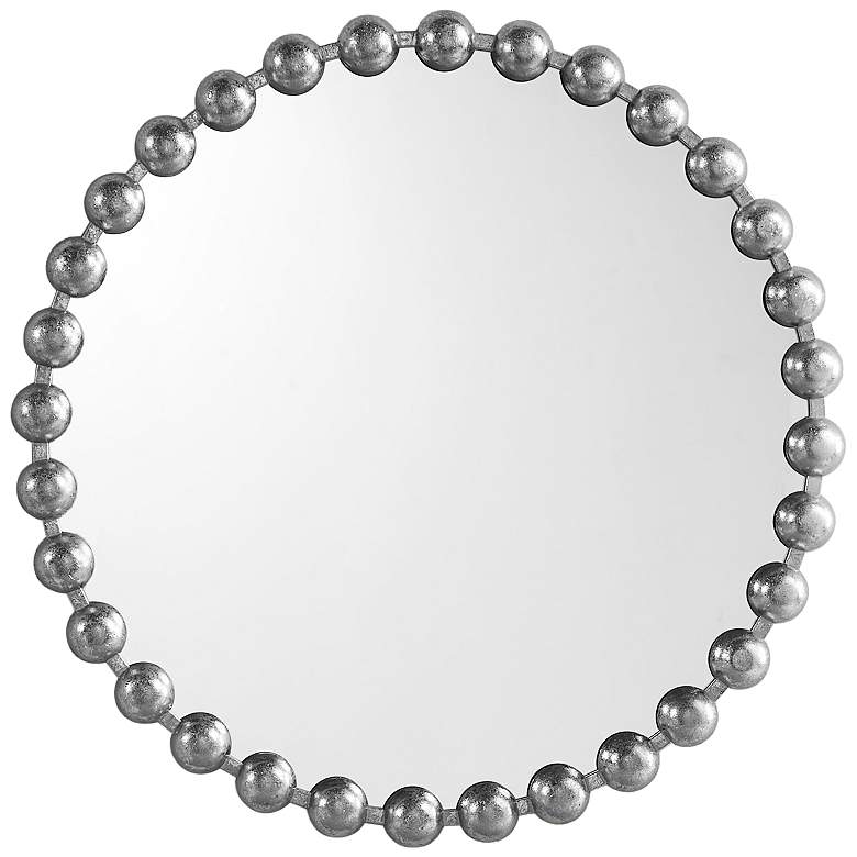 Image 2 Marlowe Silver Foiled 27" Round Wall Mirror
