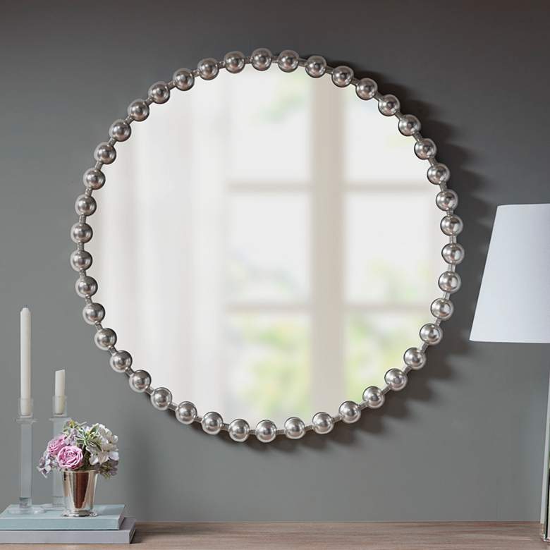 Image 1 Marlowe Silver Foiled 38 3/4" x 39" Wall Mirror