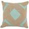 Marly Blue Surf and Natural 22" Square Decorative Pillow