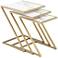 Marmo d'Oro Gold and Marble Nesting Tables Set of 3