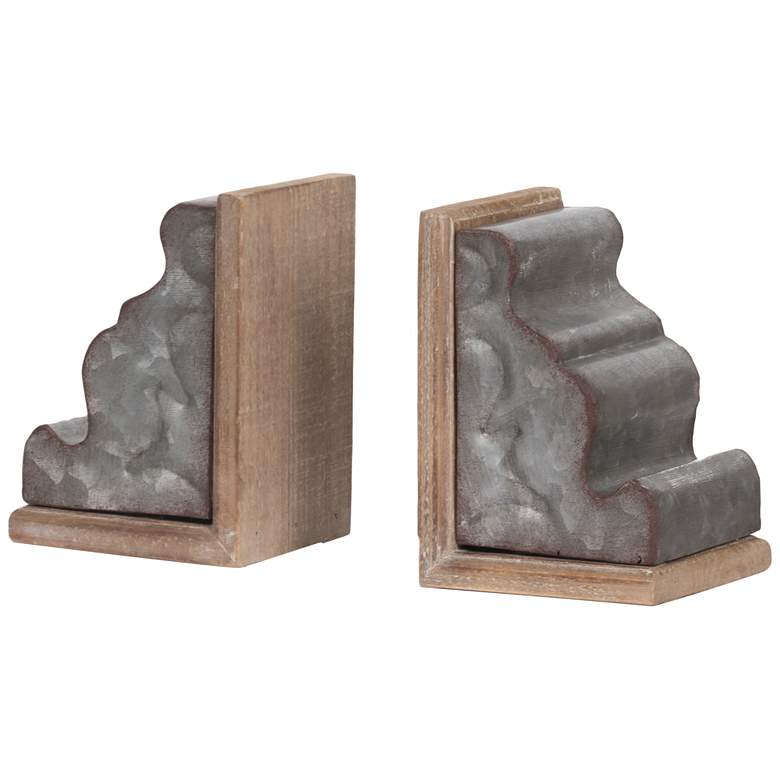 Image 1 Marna 5.9" Silver Geode Bookends
