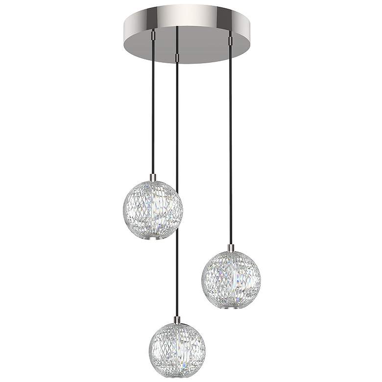 Image 2 Marni 11 1/4" Wide Polished Nickel LED Multi-Light Pendant