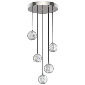 Image1 of Marni 15 1/4" Wide Polished Nickel LED Multi-Light Pendant