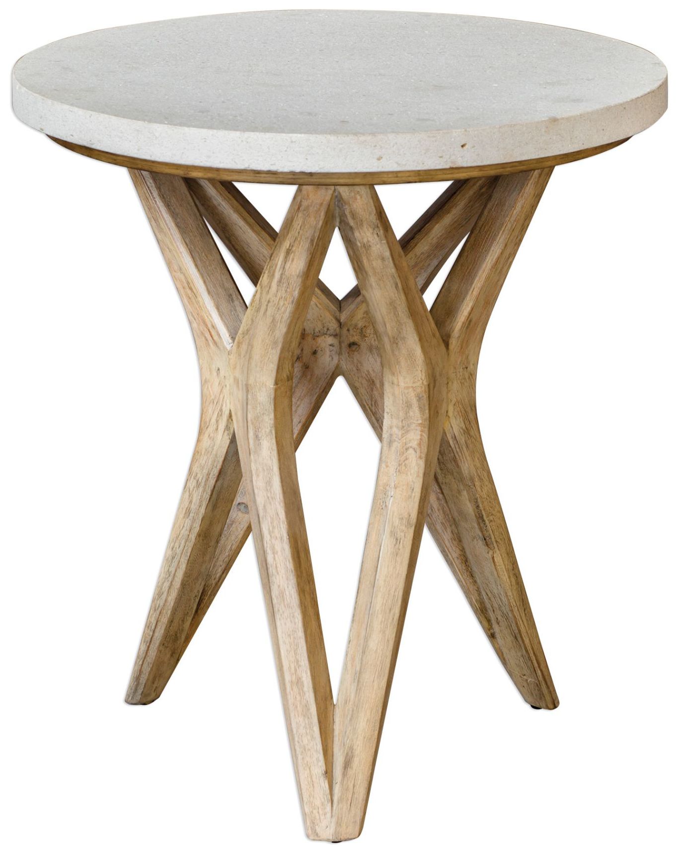 Simple Round Side Table - Rock Board - Iron - Pink - Green