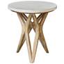 2_Marnie 22"W Ivory Limestone Oatmeal Wood Round Side Table