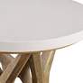 7_Marnie 22"W Ivory Limestone Oatmeal Wood Round Side Table more views