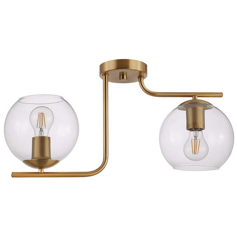 Image 1 Marojales - 2 Light Ceiling Light - Brushed Gold - Clear