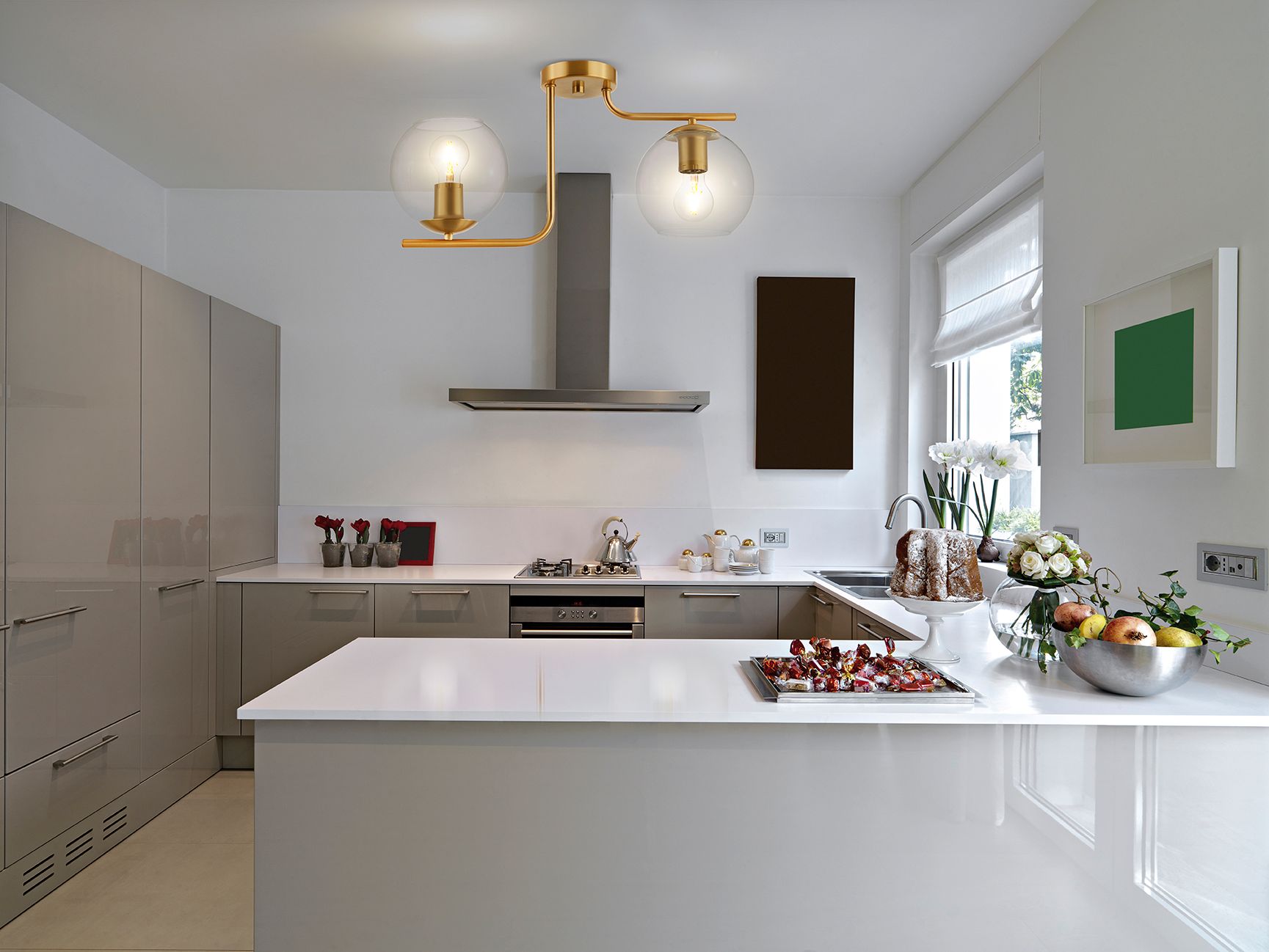 Image 2 Marojales - 2 Light Ceiling Light - Brushed Gold - Clear more views