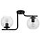 Marojales - 2-Light Semi Flush - Black Finish - Clear Glass Shade