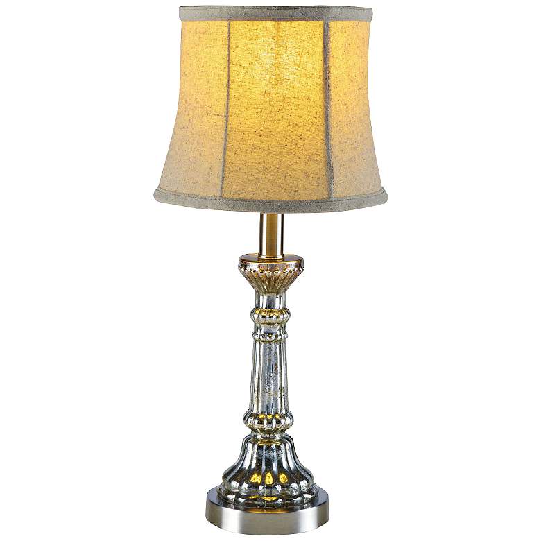 Image 1 Marooney Brushed Steel Mercury Glass Accent Table Lamp