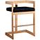 Marquee 26" Black Velvet and Rose Gold Counter Stool