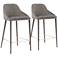Marquee 26" Gavel Gray Velvet Counter Stools Set of 2