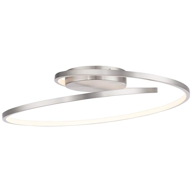 Image 3 Marques 2.38"H x 21.63"W 1-Light Flush Mount in Brushed Nickel