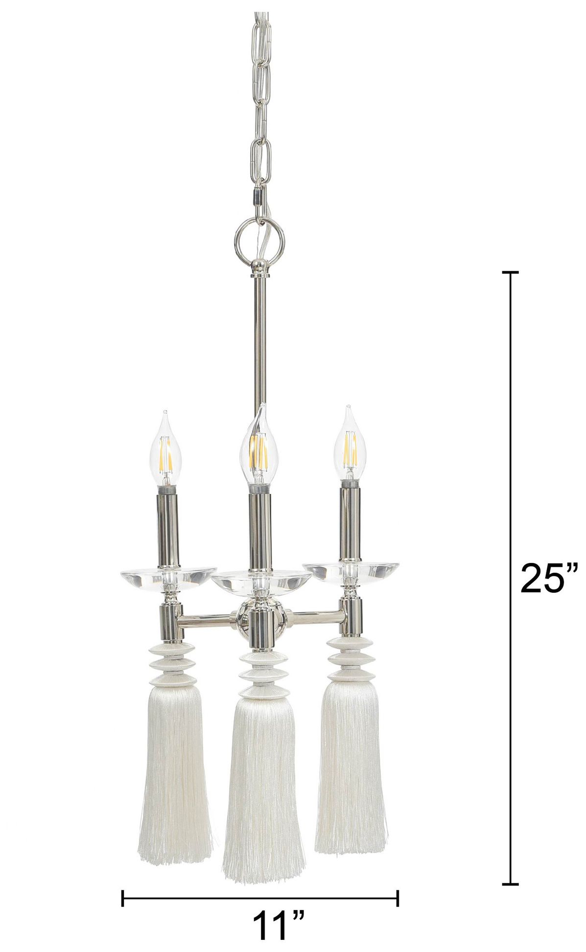 Image 7 Marquette 11" Wide Polished Nickle Chandelier more views