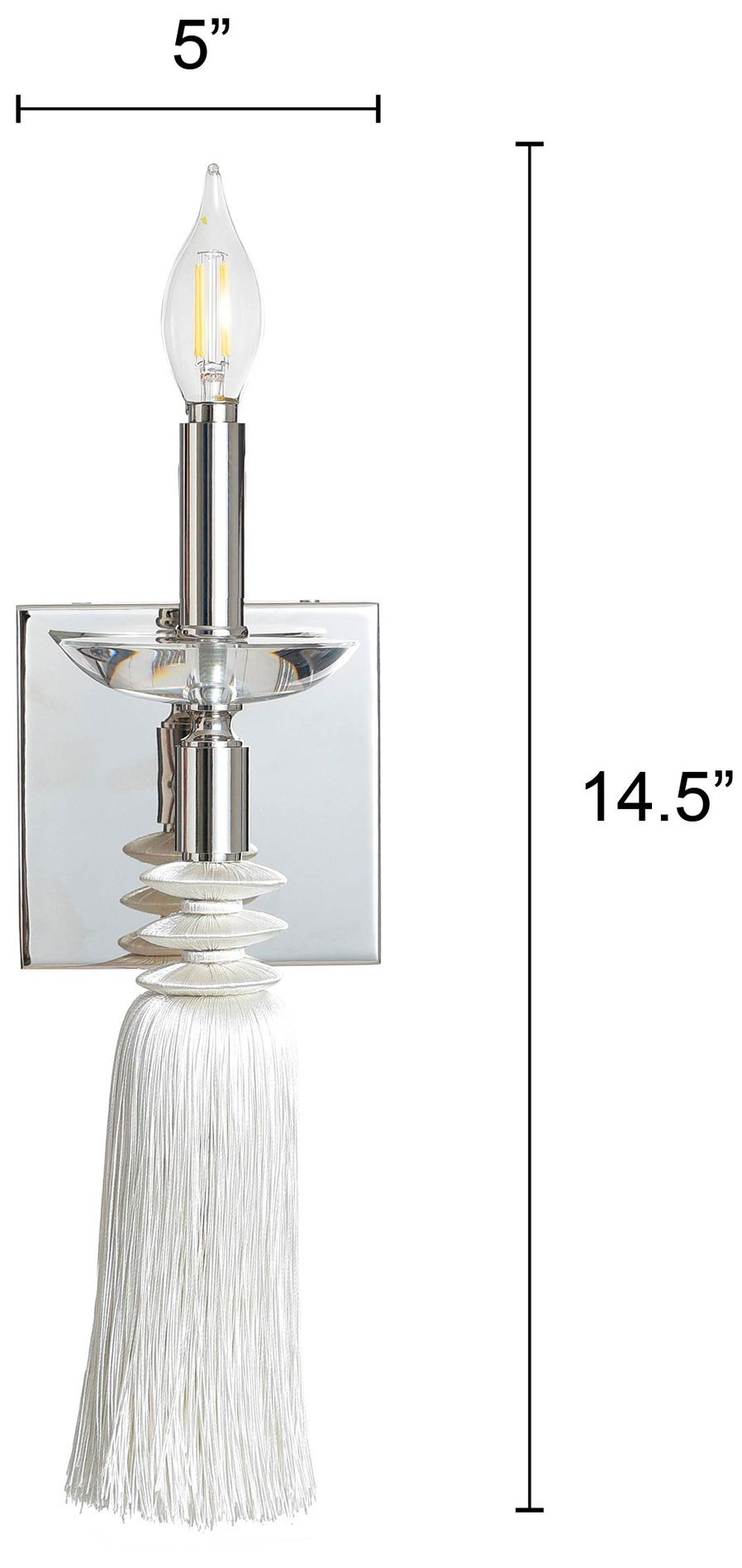 Image 7 Marquette 14.5" High Polished Nickel Sconce more views