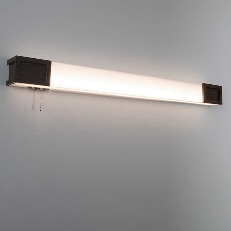 Image 1 Marquette - 3 Ft. Overbed Light Fixture - Walnut Finish