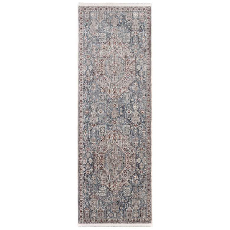 Image 1 Marquette Transitional Medallion Soft Indoor Blue Area Rug 39GUF