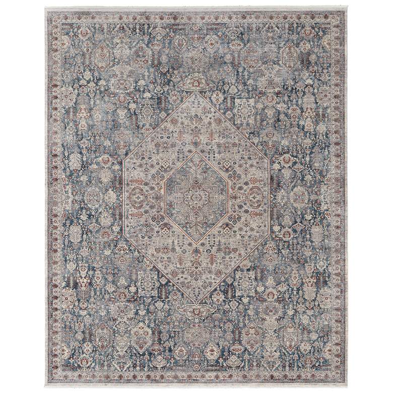 Image 1 Marquette Transitional Medallion Soft Indoor Blue Area Rug 39GUF