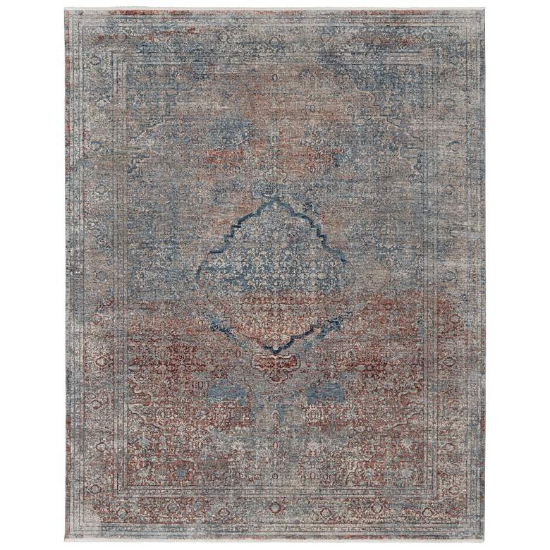 Image 1 Marquette Transitional Medallion Soft Indoor Blue Area Rug 39GVF