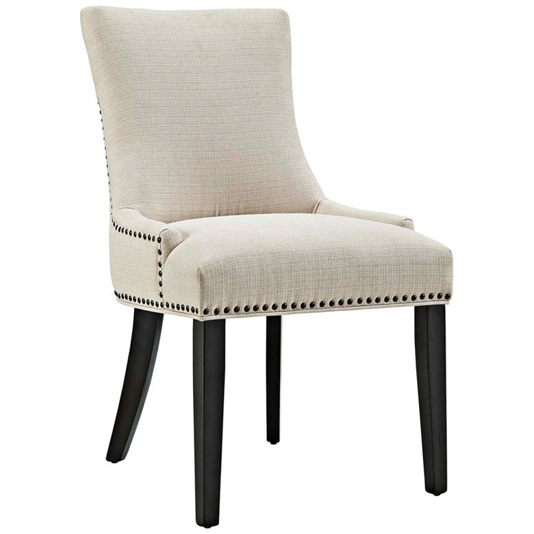 Image 2 Marquis Beige Fabric Nail Head trim Dining Chair