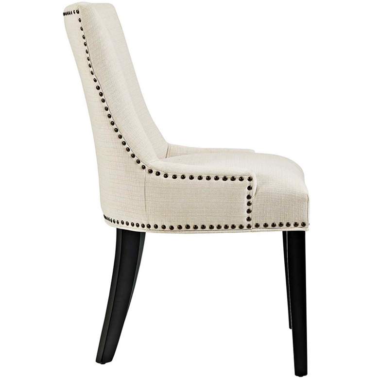 Image 3 Marquis Beige Fabric Nail Head trim Dining Chair more views