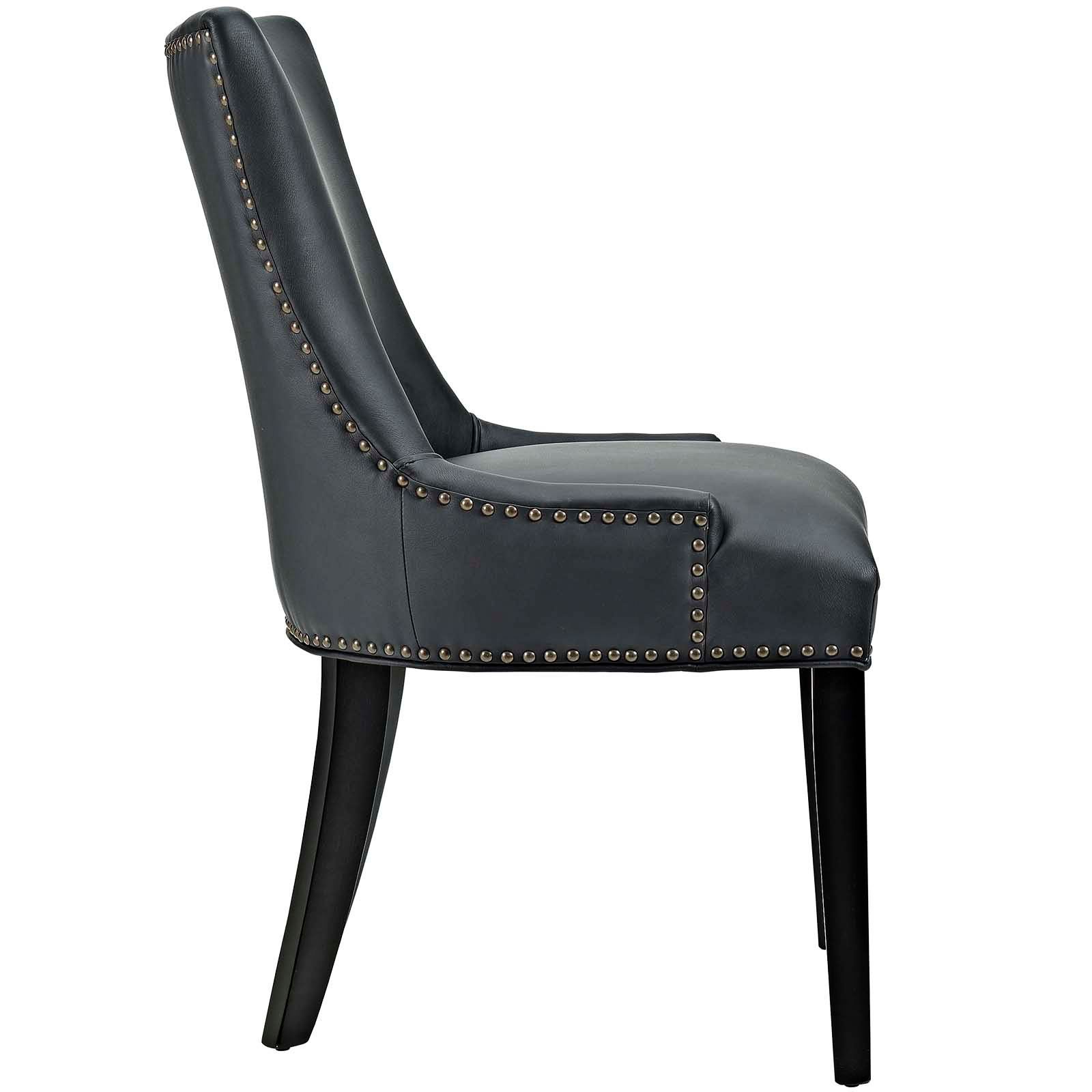 black nailhead dining chairs