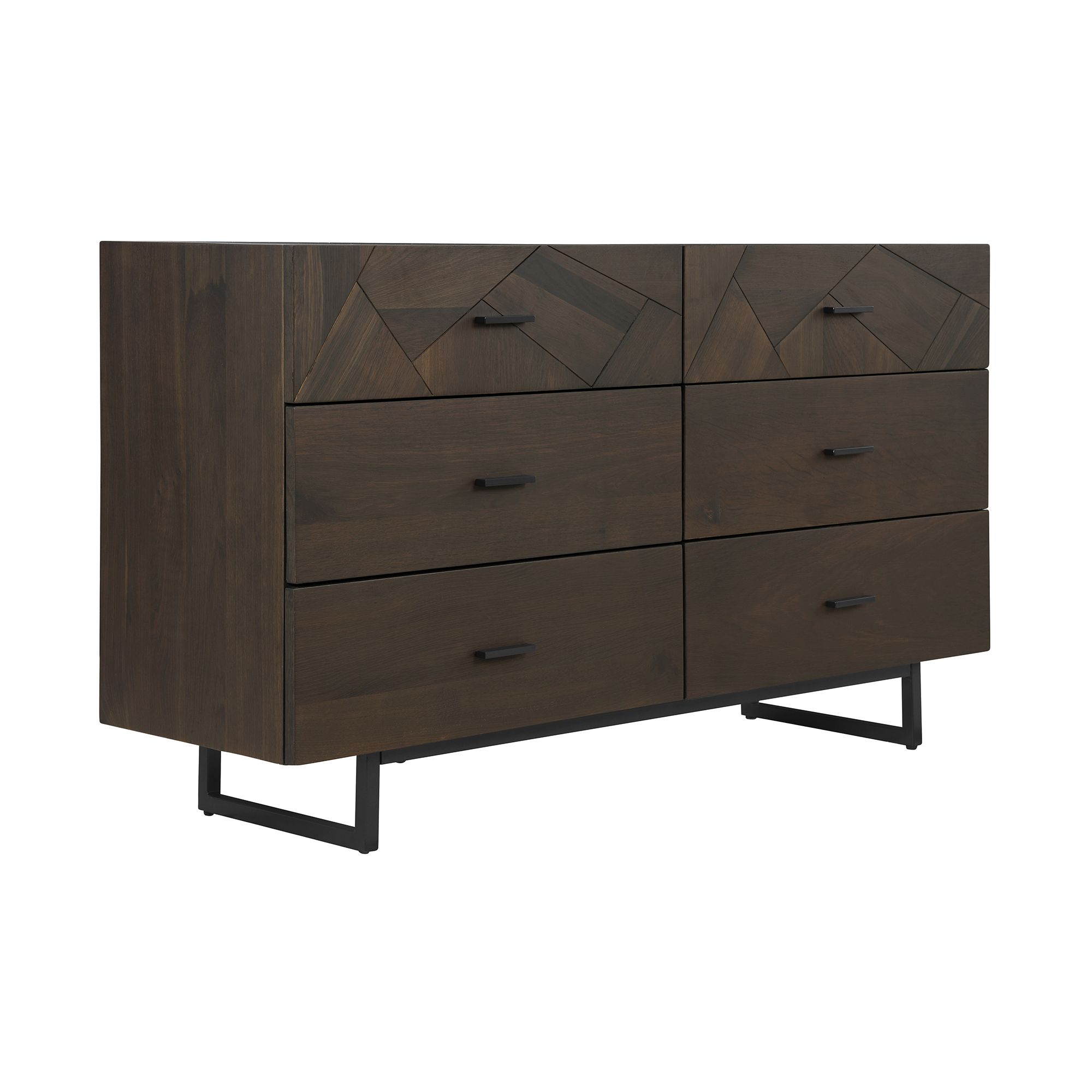 Image 7 Marquis Dresser with 6 Drawers in Oak Wood and Black Metal Legs more views