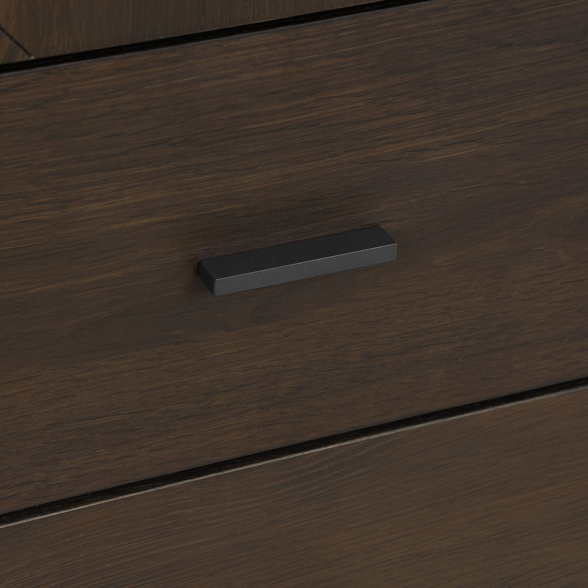 Marquis Dresser with 6 Drawers in Oak Wood and Black Metal Legs