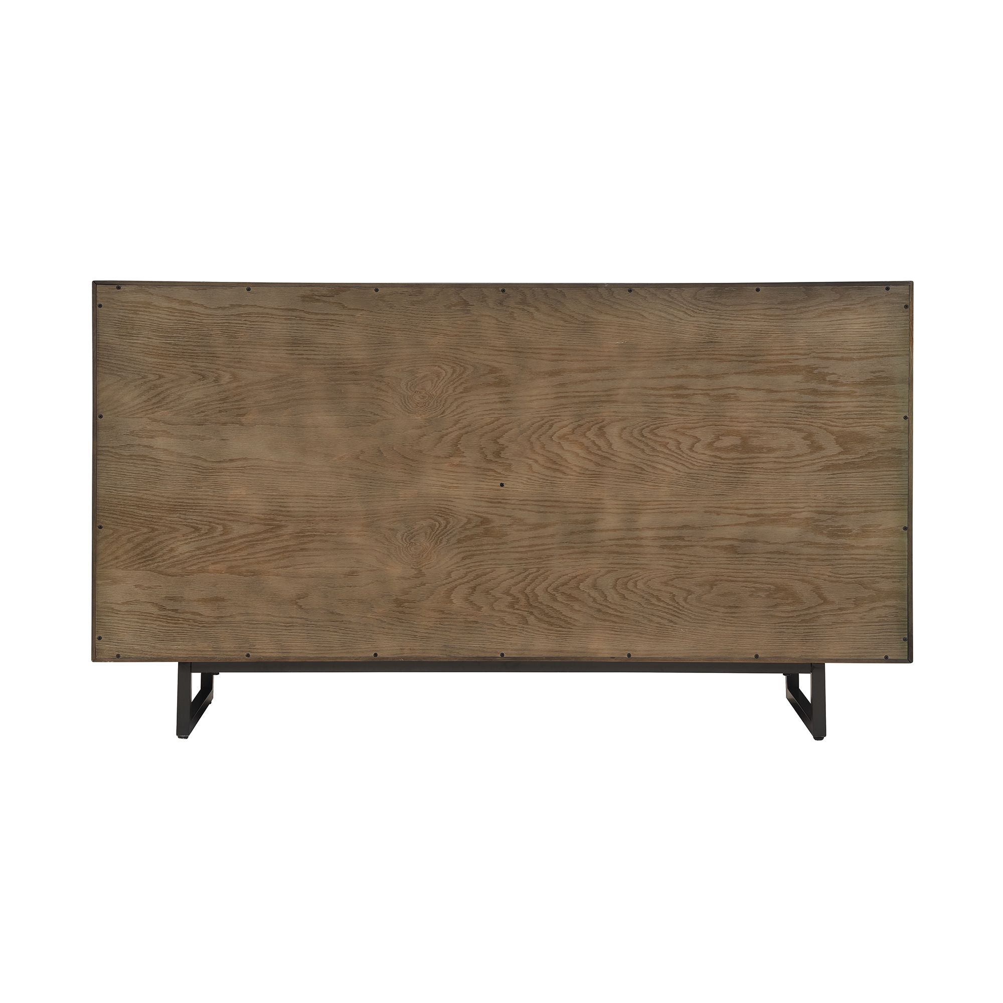 Marquis Dresser with 6 Drawers in Oak Wood and Black Metal Legs