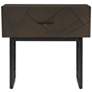 Marquis Nightstand with 1 Drawer in Oak Wood and Black Metal Legs