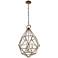 Marquise 17 3/4" Wide Burnished Silver Pendant