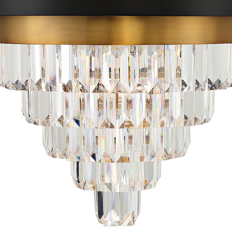 Image 2 Marquise 4-Light Chandelier in Matte Black with Warm Brass Accents more views