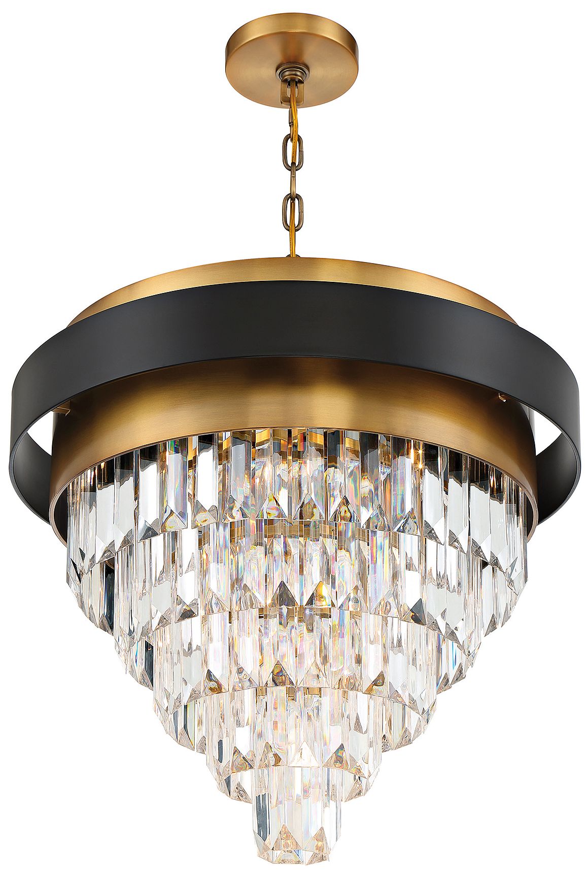 Image 5 Marquise 4-Light Chandelier in Matte Black with Warm Brass Accents more views