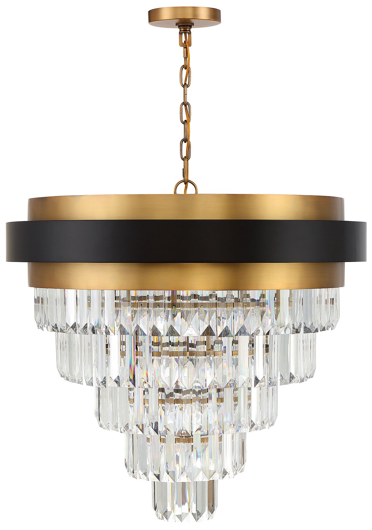 Image 2 Marquise 9-Light Chandelier in Matte Black with Warm Brass Accents more views