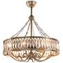 Marquise Crystal 33" Wide Ant Silver Pendant Light with Fan