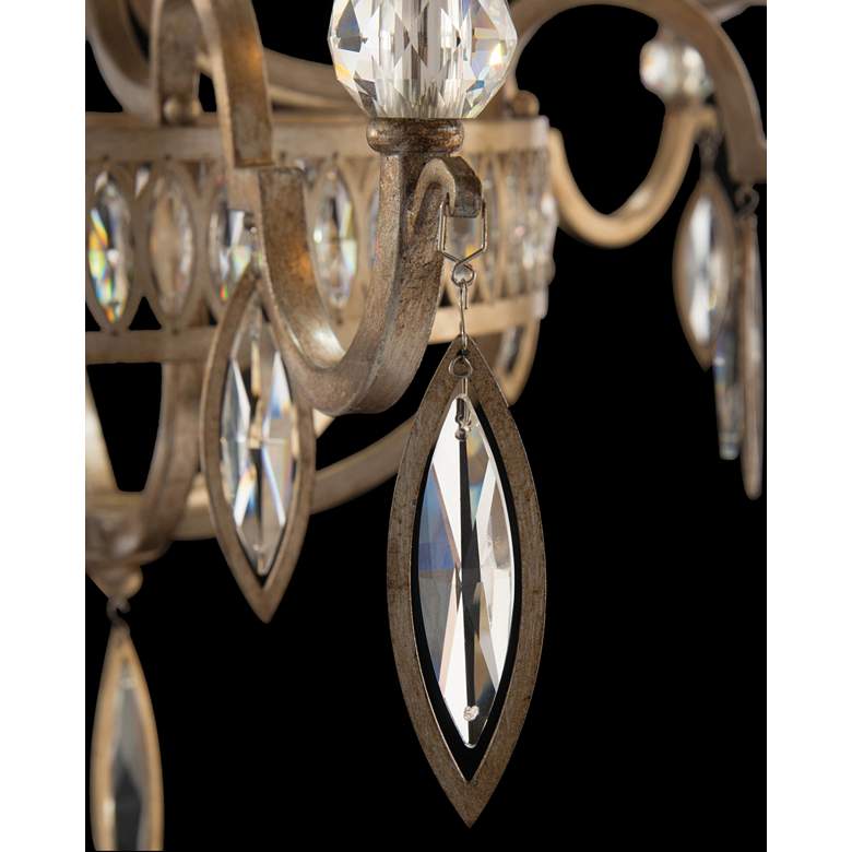 Image 2 Marquise Crystal 36"W Antique Silver Leaf 6-Light Chandelier more views