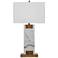 Marra Brushed Brass and White Marble Table Lamp