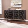 Thumbnail1 of Marradi 61 1/4" Wide Black Wood 4-Door Sideboard Cabinet