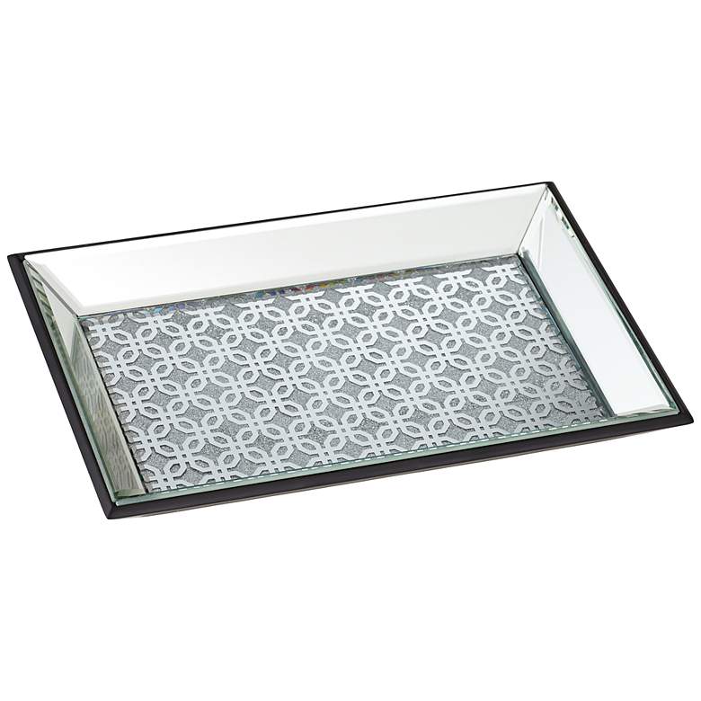 Image 1 Marrakesh 12" Wide Decorative Silver Mirrored Tray