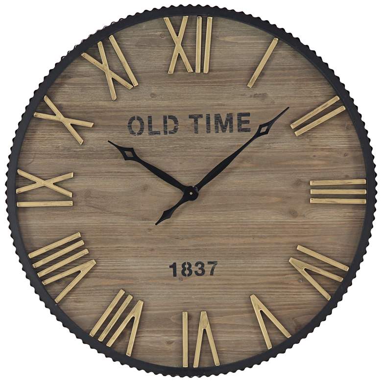 Image 1 Marren Woods Black Metal 36" Round Wall Clock